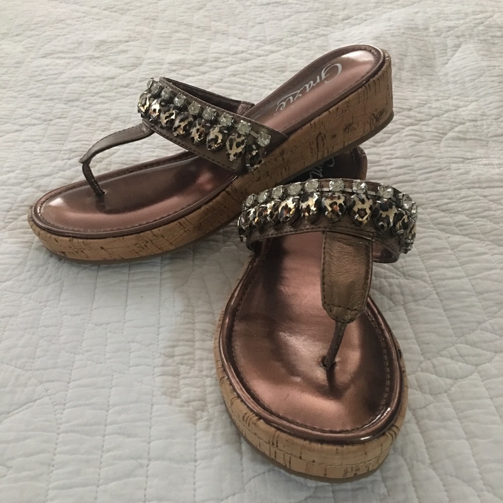 Bronze bling sandals